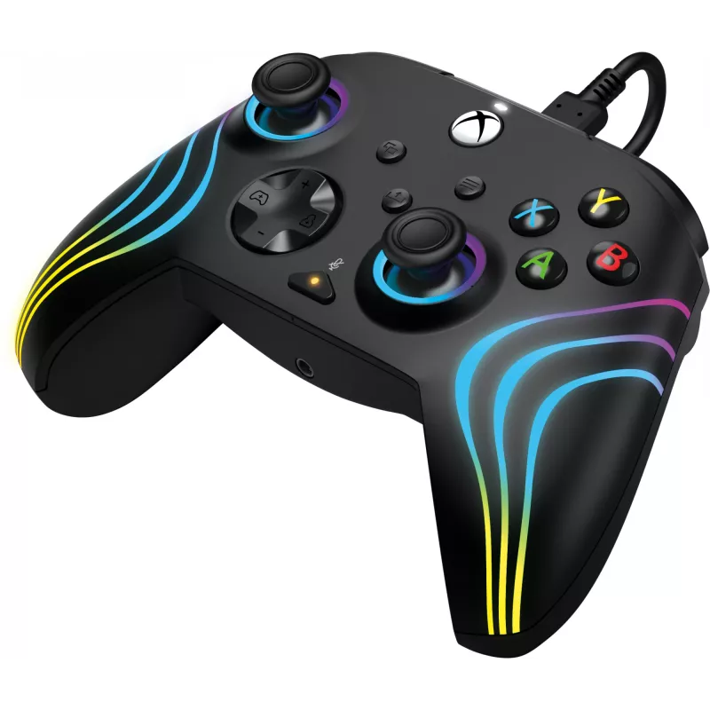 Spēļu kontrolieris PDP Afterglow Wave Black – vadu USB Type‑C kontrolieris PC, Xbox One, Xbox Series S/X, 2.43 m kabelis