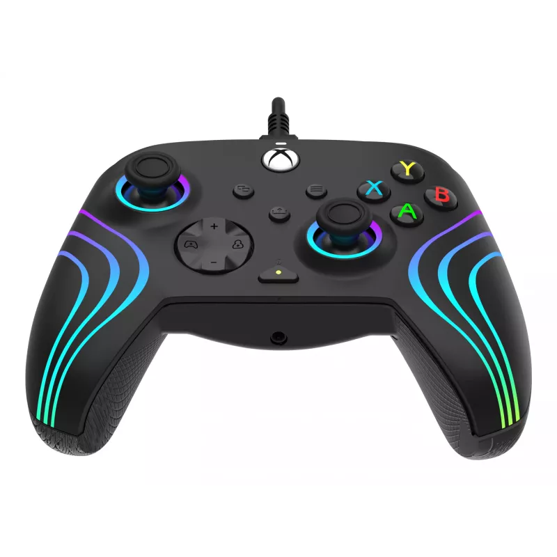 Spēļu kontrolieris PDP Afterglow Wave Black – vadu USB Type‑C kontrolieris PC, Xbox One, Xbox Series S/X, 2.43 m kabelis