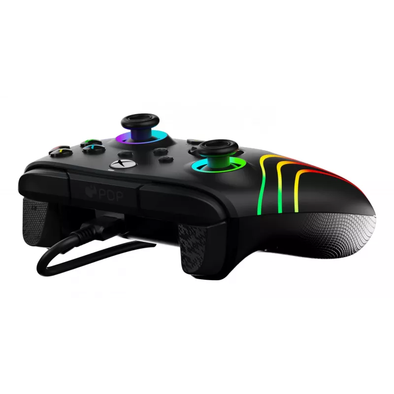 Spēļu kontrolieris PDP Afterglow Wave Black – vadu USB Type‑C kontrolieris PC, Xbox One, Xbox Series S/X, 2.43 m kabelis