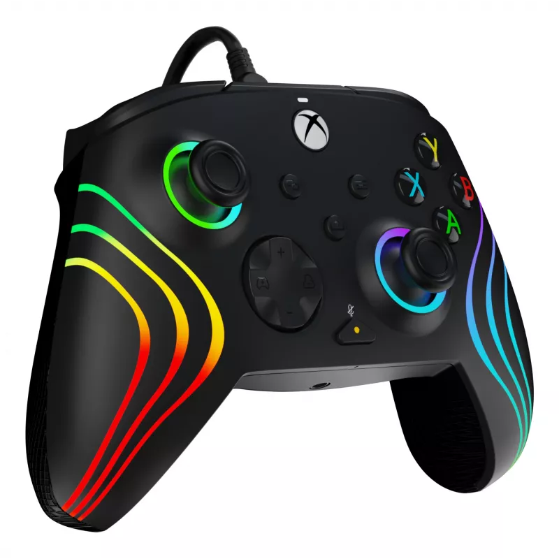 Spēļu kontrolieris PDP Afterglow Wave Black – vadu USB Type‑C kontrolieris PC, Xbox One, Xbox Series S/X, 2.43 m kabelis