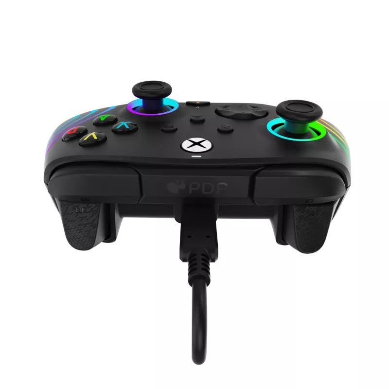 Spēļu kontrolieris PDP Afterglow Wave Black – vadu USB Type‑C kontrolieris PC, Xbox One, Xbox Series S/X, 2.43 m kabelis