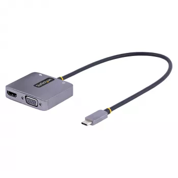 StarTech.com USB-C video adapteris, USB-C uz HDMI VGA daudzportu adapteris, 3,5 mm audio, 4K 60Hz HDR, 100W PD caurlaide, saderīgs ar Thunderbolt 3/4 - USB-C displeja ceļojumu adapteris