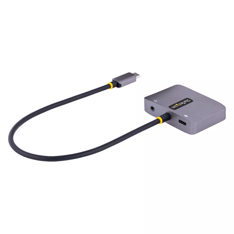 StarTech.com USB-C video adapteris, USB-C uz HDMI VGA daudzportu adapteris, 3,5 mm audio, 4K 60Hz HDR, 100W PD caurlaide, saderīgs ar Thunderbolt 3/4 - USB-C displeja ceļojumu adapteris