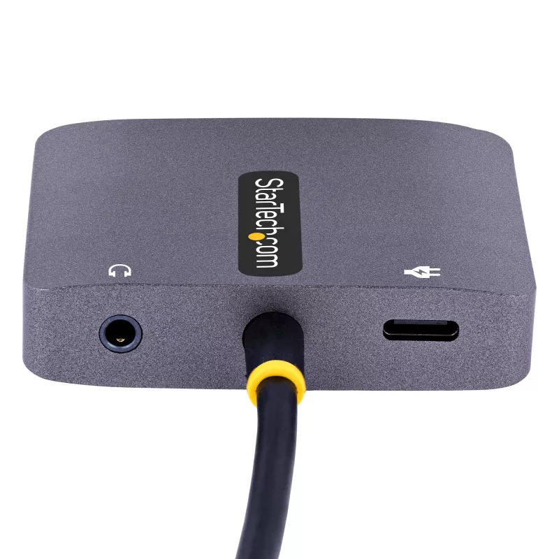 StarTech.com USB-C video adapteris, USB-C uz HDMI VGA daudzportu adapteris, 3,5 mm audio, 4K 60Hz HDR, 100W PD caurlaide, saderīgs ar Thunderbolt 3/4 - USB-C displeja ceļojumu adapteris