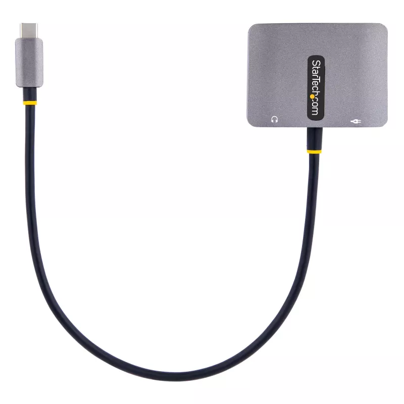 StarTech.com USB-C video adapteris, USB-C uz HDMI VGA daudzportu adapteris, 3,5 mm audio, 4K 60Hz HDR, 100W PD caurlaide, saderīgs ar Thunderbolt 3/4 - USB-C displeja ceļojumu adapteris