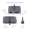 StarTech.com USB-C video adapteris, USB-C uz HDMI VGA daudzportu adapteris, 3,5 mm audio, 4K 60Hz HDR, 100W PD caurlaide, saderīgs ar Thunderbolt 3/4 - USB-C displeja ceļojumu adapteris