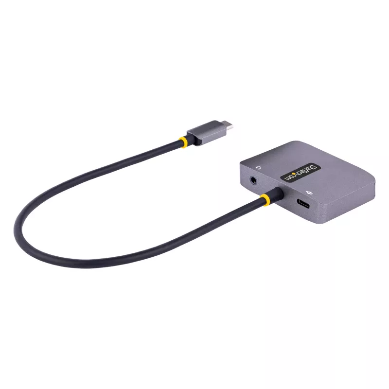StarTech.com USB-C video adapteris, USB-C uz HDMI VGA daudzportu adapteris, 3,5 mm audio, 4K 60Hz HDR, 100W PD caurlaide, saderīgs ar Thunderbolt 3/4 - USB-C displeja ceļojumu adapteris