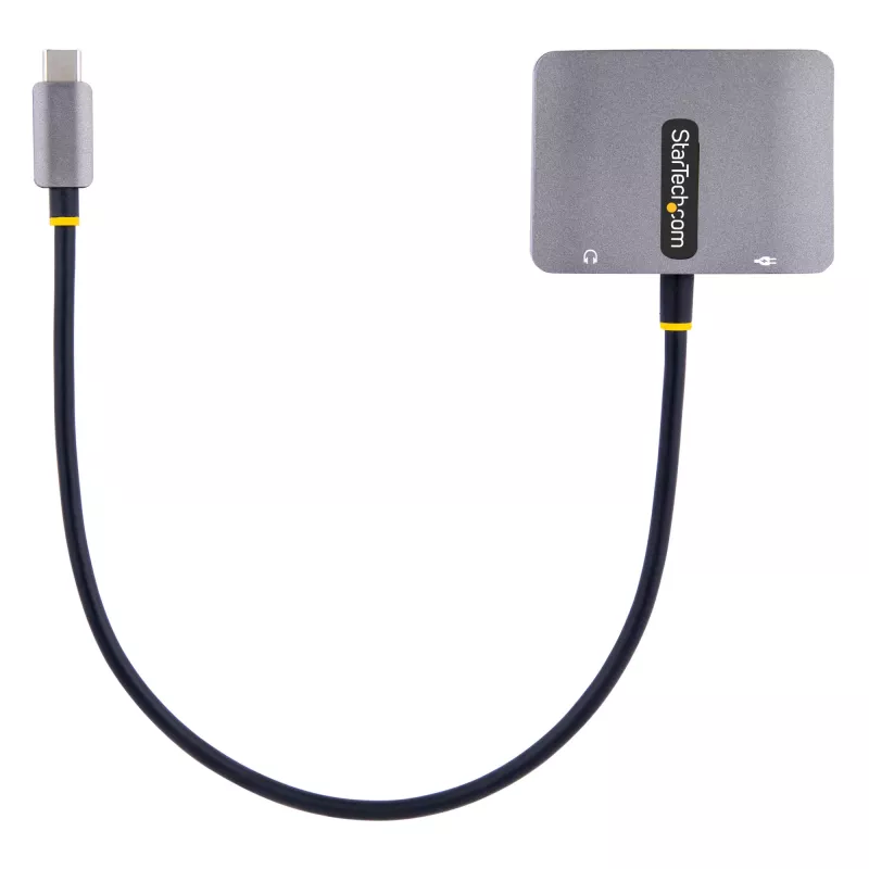 StarTech.com USB-C video adapteris, USB-C uz HDMI VGA daudzportu adapteris, 3,5 mm audio, 4K 60Hz HDR, 100W PD caurlaide, saderīgs ar Thunderbolt 3/4 - USB-C displeja ceļojumu adapteris