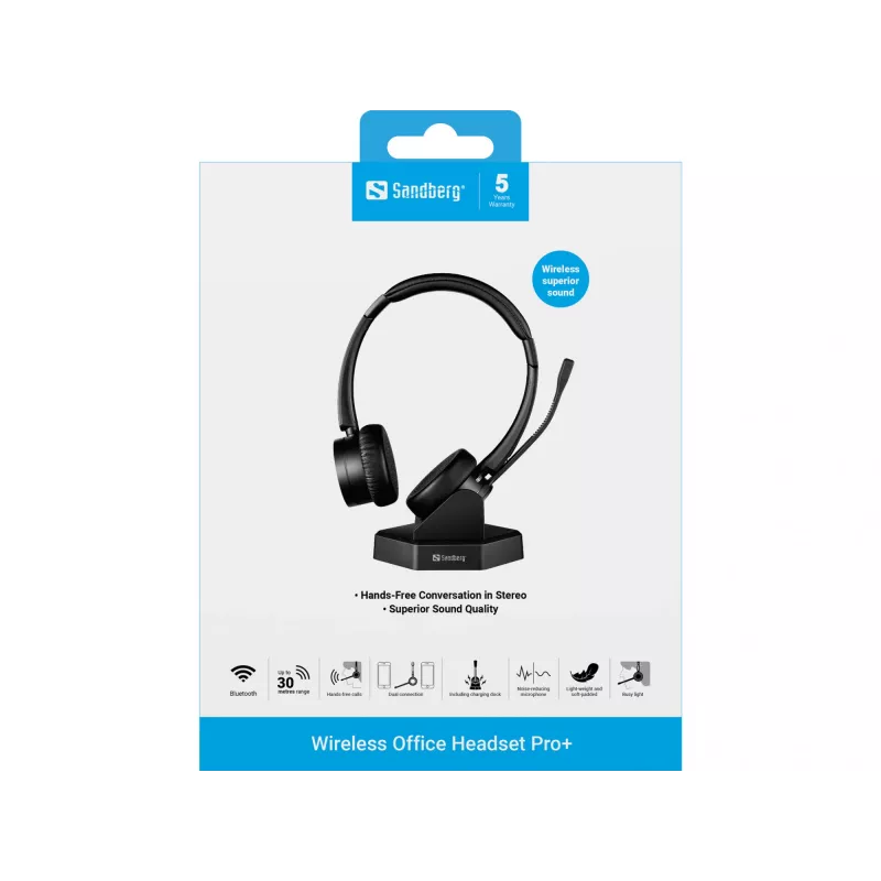 Sandberg Wireless Office Headset Pro+ bezvadu austiņas
