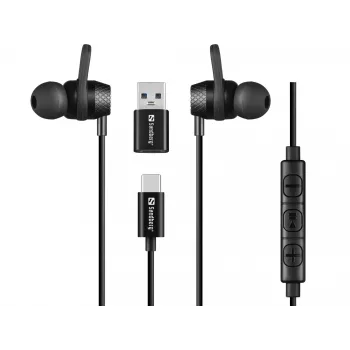 Austiņas Sandberg USB-C/A In-Earset ar līnijmikrofonu