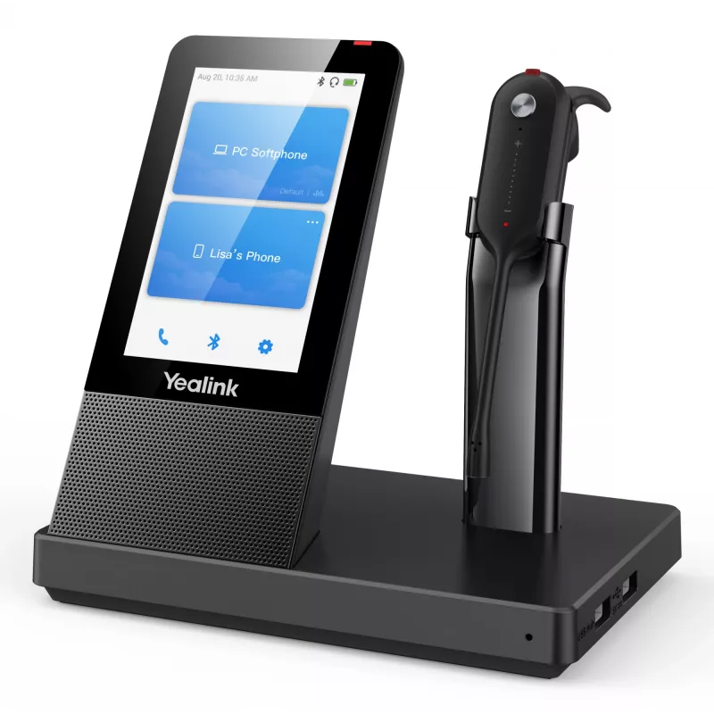 Yealink WH67 UC bezvadu austiņas, DECT, birojam/call centram, 20-14000 Hz, 19 g, melna
