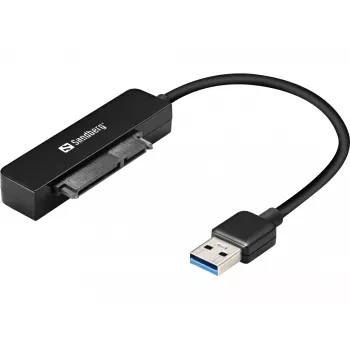 Sandberg USB 3.0 uz SATA savienotājs, Melns, 5 Gbit/s