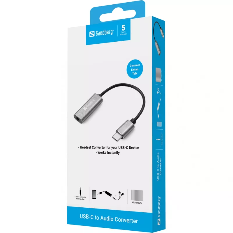 Audio adapteris Sandberg USB-C 136-27