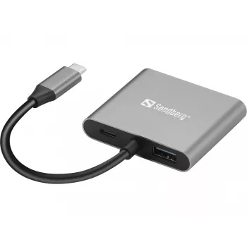 Sandberg USB-C Dokstacija 2xHDMI+USB+PD Maksimālā izšķirtspēja 3840x2160