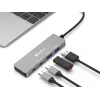 Sandberg USB-C uz 2xUSB-A + 2xUSB-C Hub Pelēks Alumīnijs