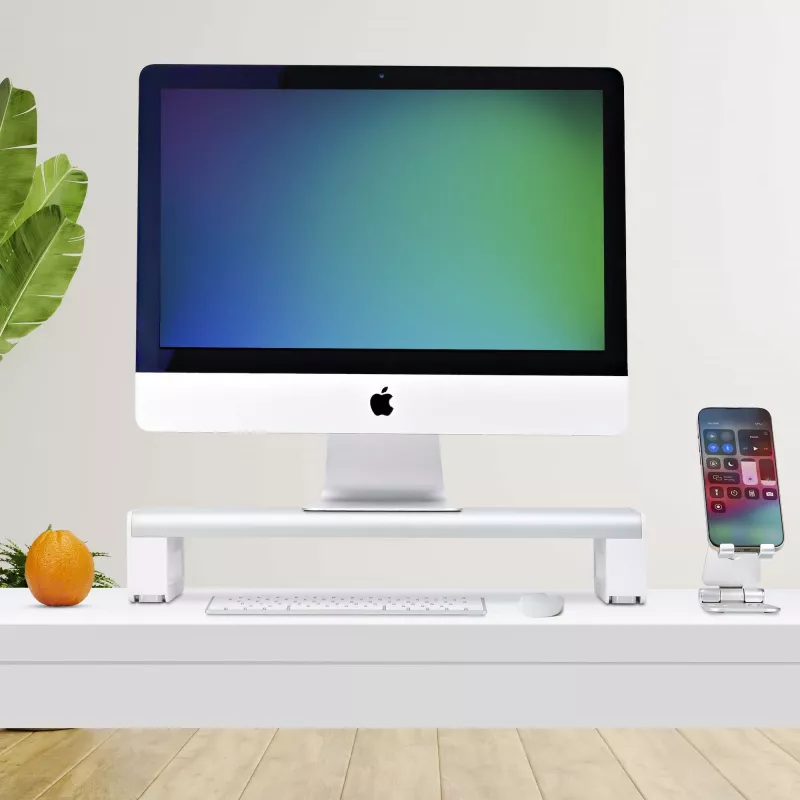 StarTech.com Ergonomiskais Monitora Pacēlājs, līdz 15kg, fiksēts augstums 9cm, galda datora/klēpjdatora statīvs, tērauda platforma, ātra salikšana, darbvirsmas optimizācija