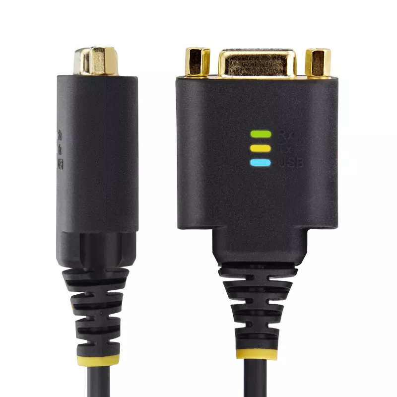 StarTech.com 30cm USB uz Null Modema seriālā adaptera kabelis, COM Retention, FTDI, USB-A uz DB9 RS232, maināmi DB9 uzgriežņi/skrūves, Windows/macOS/Linux