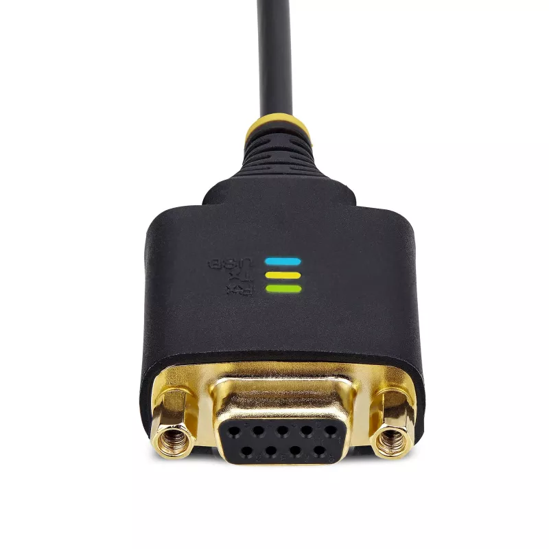 StarTech.com 30cm USB uz Null Modema seriālā adaptera kabelis, COM Retention, FTDI, USB-A uz DB9 RS232, maināmi DB9 uzgriežņi/skrūves, Windows/macOS/Linux