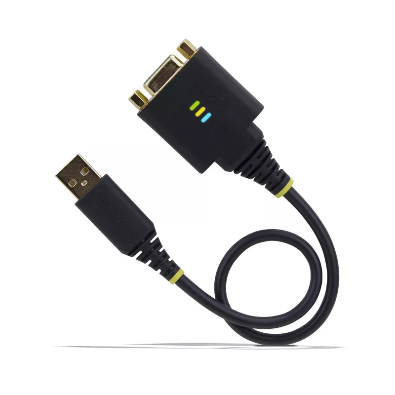 StarTech.com 30cm USB uz Null Modema seriālā adaptera kabelis, COM Retention, FTDI, USB-A uz DB9 RS232, maināmi DB9 uzgriežņi/skrūves, Windows/macOS/Linux
