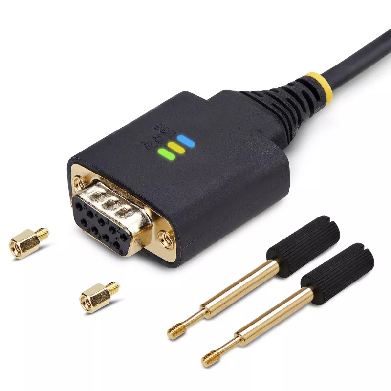 StarTech.com 30cm USB uz Null Modema seriālā adaptera kabelis, COM Retention, FTDI, USB-A uz DB9 RS232, maināmi DB9 uzgriežņi/skrūves, Windows/macOS/Linux