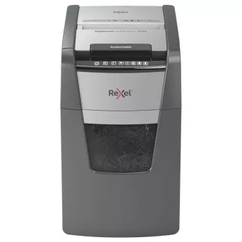 Rexel Optimum AutoFeed+ 150M papīra smalcinātājs, mikrošķērsgriezums, 55 dB, 22 cm, melns, pelēks