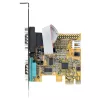 StarTech.com 2-portu PCI Express seriālā karte, Divu portu PCIe uz RS232 (DB9) seriālā karte, 16C1050 UART, standarta vai zema profila kronšteini, COM saglabāšana, Windows un Linux