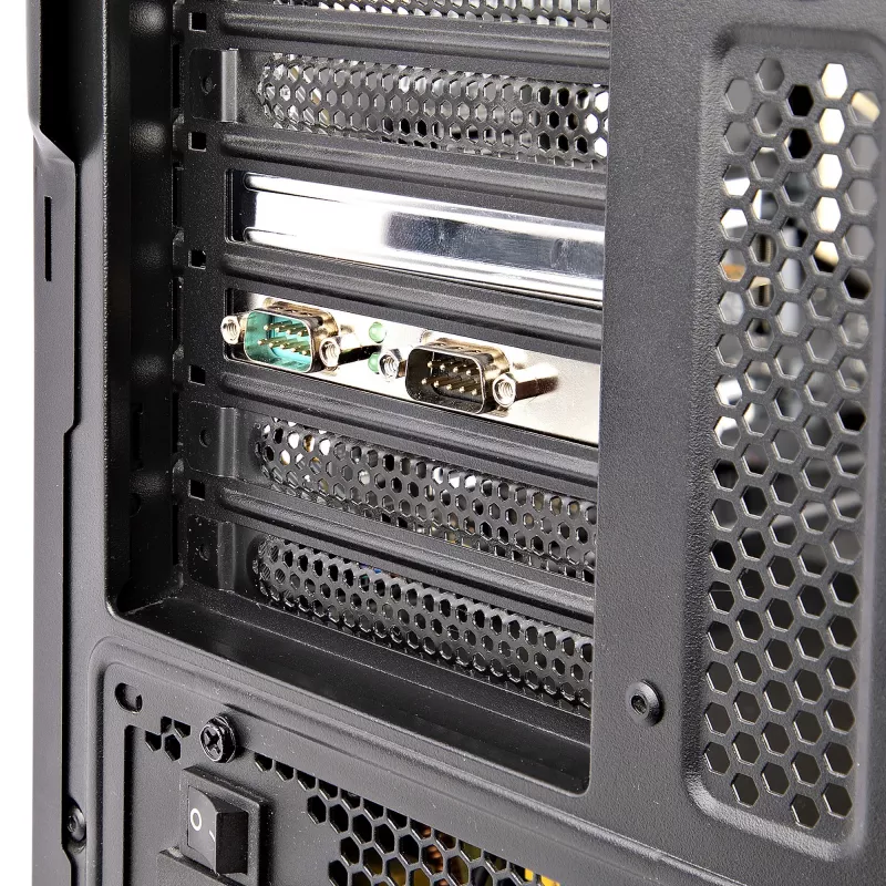 StarTech.com 2-portu PCI Express seriālā karte, Divu portu PCIe uz RS232 (DB9) seriālā karte, 16C1050 UART, standarta vai zema profila kronšteini, COM saglabāšana, Windows un Linux