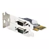 StarTech.com 2-portu PCI Express seriālā karte, Divu portu PCIe uz RS232 (DB9) seriālā karte, 16C1050 UART, standarta vai zema profila kronšteini, COM saglabāšana, Windows un Linux
