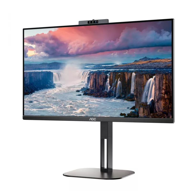 AOC 24V5CW/BK 23.8 collu IPS FHD monitors ar USB-C un Windows Hello tīmekļkameru