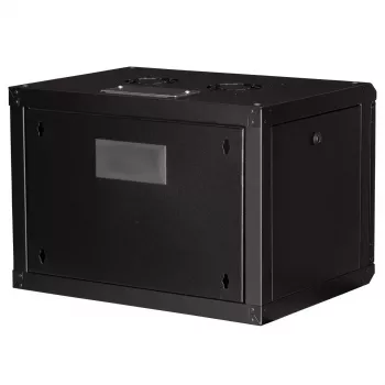 ROLINE 19 collu pie sienas stiprināms skapis Pro 7U, 600x450 mm PxD, melns, ar atslēgas slēdzi, IP20