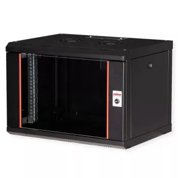ROLINE 19 collu pie sienas stiprināms skapis Pro 7U, 600x450 mm PxD, melns, ar atslēgas slēdzi, IP20