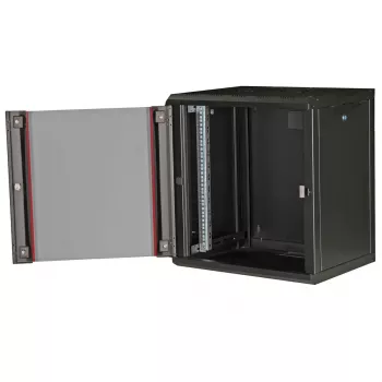 Sienas 19 inch skapis ROLINE Pro 12U, 600x450 mm, melns, ar atslēgas slēdzi, IP20