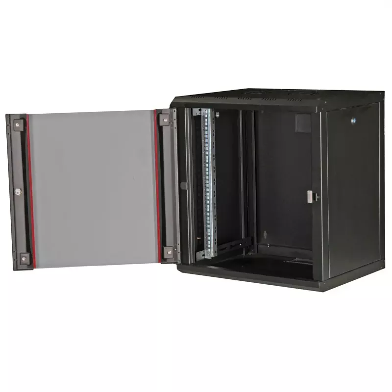 Sienas 19 inch skapis ROLINE Pro 12U, 600x450 mm, melns, ar atslēgas slēdzi, IP20