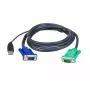 ATEN USB KVM kabelis 3m, VGA, melns