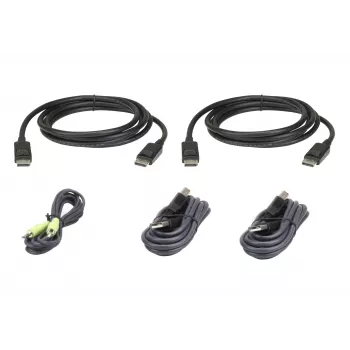 ATEN USB DisplayPort Dual Display Secure KVM kabelis 1,8m