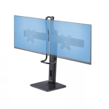 StarTech.com Crossbar dubultā monitora galda statīvs diviem 27 collu ekrāniem, VESA 75x75/100x100, bezinstrumentu augstuma regulēšana, līdz 6 kg uz displeju