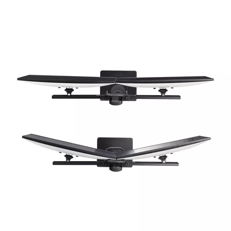 StarTech.com 2MC1S-MONITOR-STAND Crossbar galda statīvs diviem monitoriem 17–27 collas, VESA, plastmasa/alumīnijs/tērauds, melns