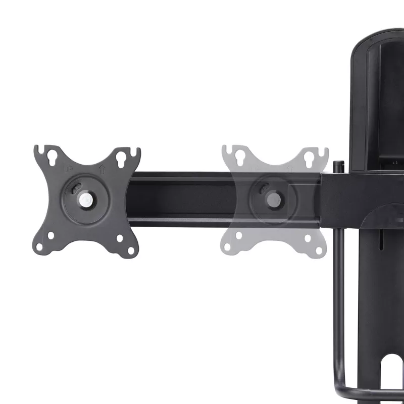 StarTech.com 2MC1S-MONITOR-STAND Crossbar galda statīvs diviem monitoriem 17–27 collas, VESA, plastmasa/alumīnijs/tērauds, melns