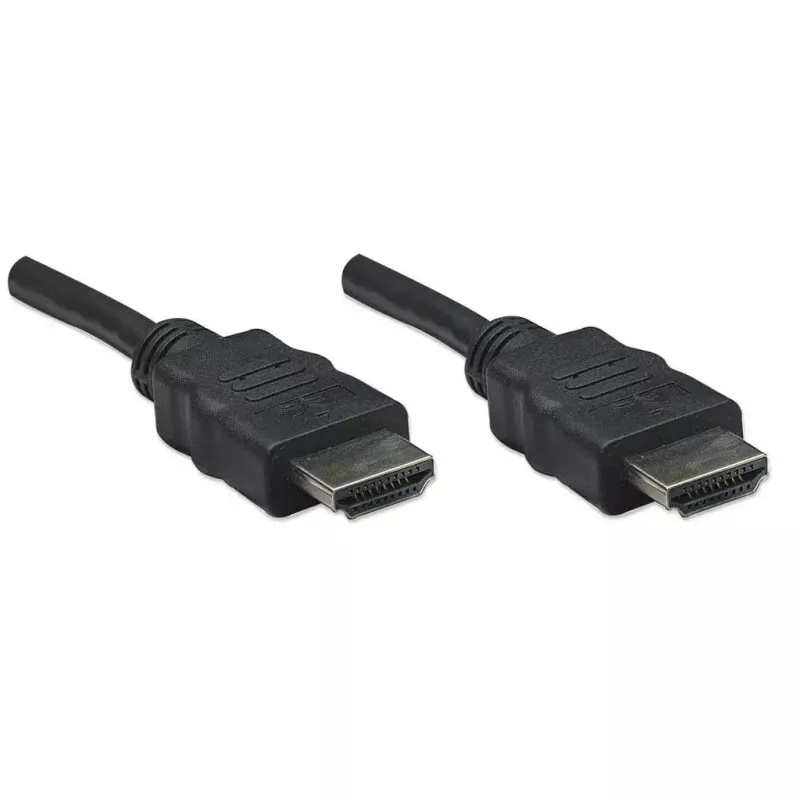 Manhattan HDMI kabelis, 1080p@60Hz (High Speed), 7.5m, vīrietis-vīrietis, melns, pilnībā ekranēts, apzeltīti kontakti, mūža garantija