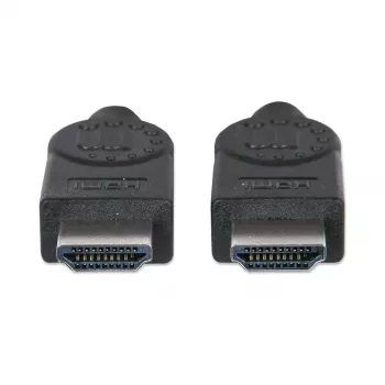 Manhattan HDMI kabelis, 1080p@60Hz (High Speed), 10m, vīriešu-vīriešu, melns, pilnībā ekranēts, apzeltīti kontakti, mūža garantija