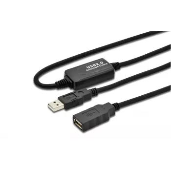 Microconnect USBAAF20A USB 2.0 aktīvais pagarinātājkabelis 20 m melns