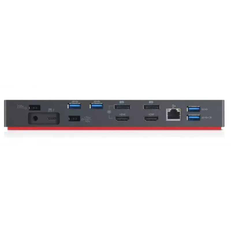 Lenovo 40AN0135EU dokstacija ar Thunderbolt 3 pieslēgumu, melna ar sarkanām detaļām
