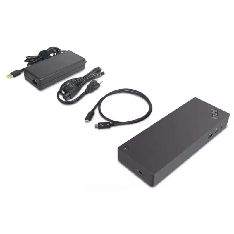 Lenovo 40AN0135EU dokstacija ar Thunderbolt 3 pieslēgumu, melna ar sarkanām detaļām