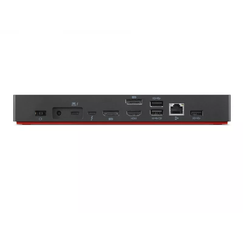 Lenovo 40B00300UK doku stacija / portu replicators Vadu Thunderbolt 4 Melns, Sarkans
