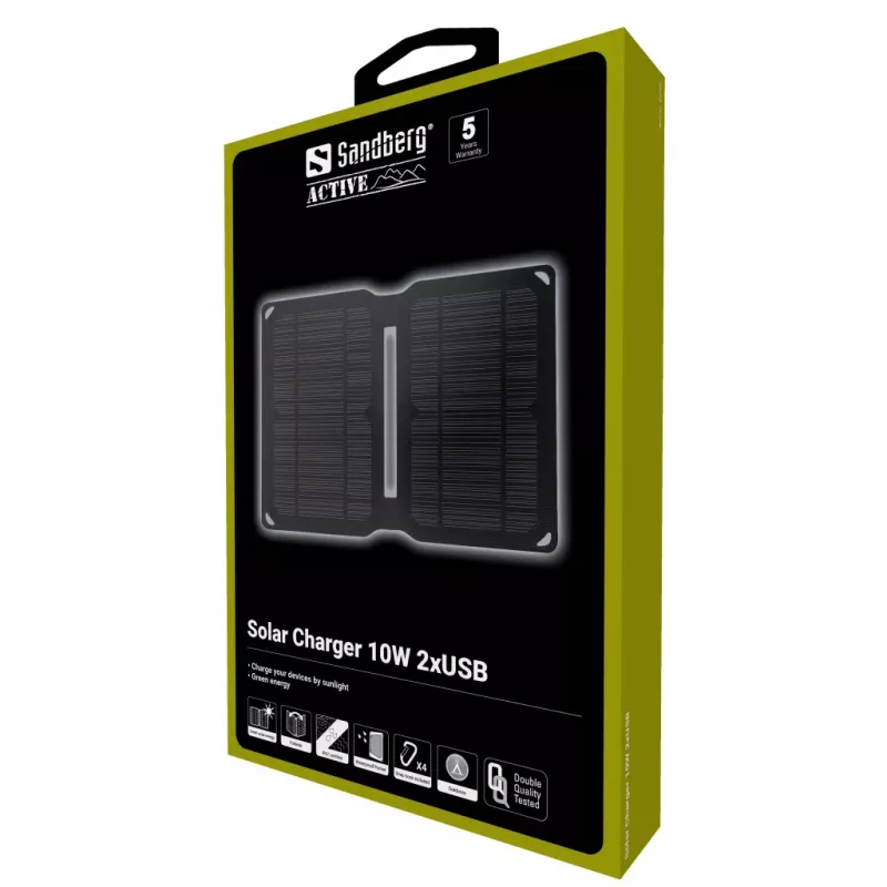 Sandberg Solar Lādētājs 10W 2xUSB Āra Universāls Melns