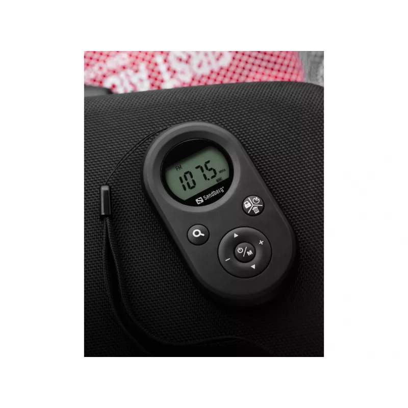 Sandberg 421-02 kabatas radio FM+AM Recharge, FM 76–108 MHz, AM 522–1710 kHz, 500 mAh akumulators, displejs, ar austiņām