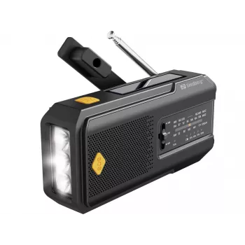 Sandberg Survivor Radio All-in-1 2000 — pārnēsājams radio ar uzlādes staciju un LED gaismu