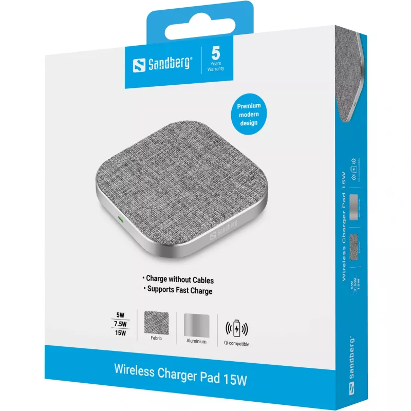 Sandberg Wireless Charger Pad 15W bezvadu lādētājs