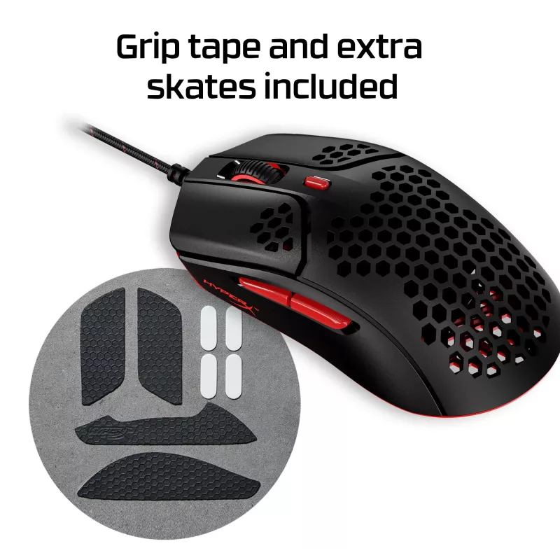 HyperX Pulsefire Haste - Gaming Pele (Melnā-Sarkanā)