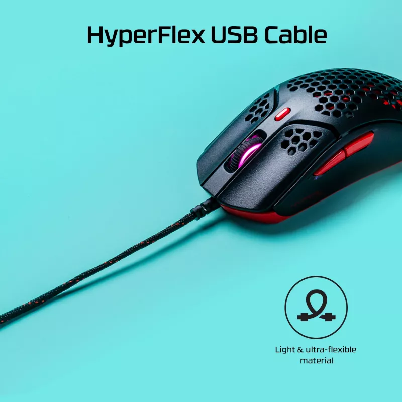 HyperX Pulsefire Haste - Gaming Pele (Melnā-Sarkanā)
